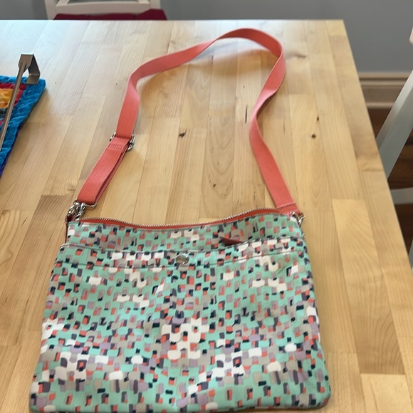 Fossil KeyPer Crossbody Bag Mint Coral Purple - Picture 4 of 6